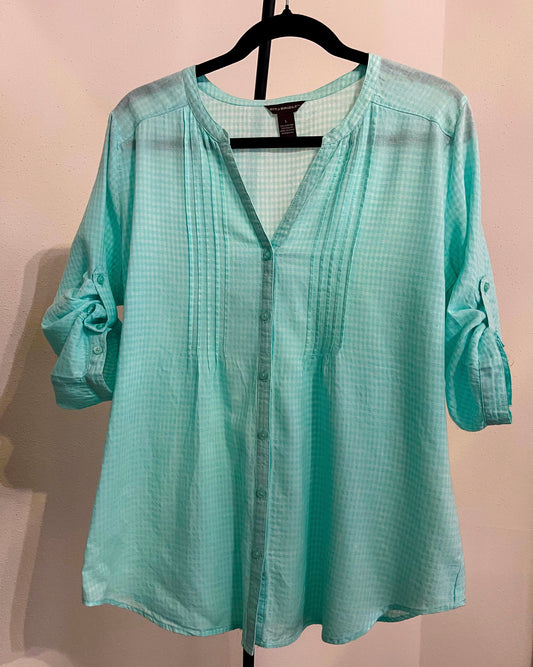 Bit & Bridle - Women’s Light Green Blouse - Size (Large)
