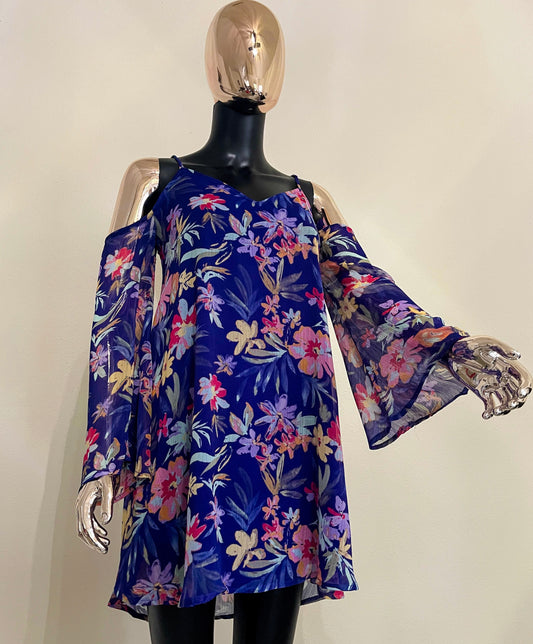 Love Fire  - Women’s Floral Purple Dress - Size (S)