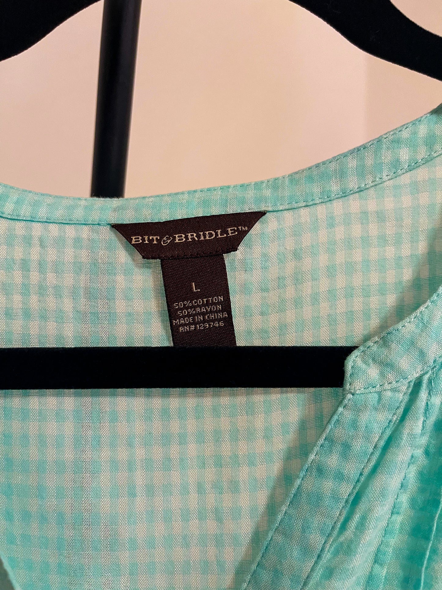Bit & Bridle - Women’s Light Green Blouse - Size (Large)