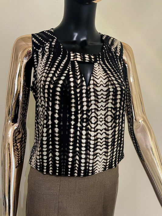 Pleione - Women’s Brown & Black Leopard Print Sleeveless Blouse - Size ( XS )