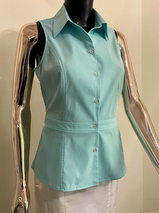 Express Stretch - Women’s Baby Blue  Sleeveless Blouse - Size (Small - S )
