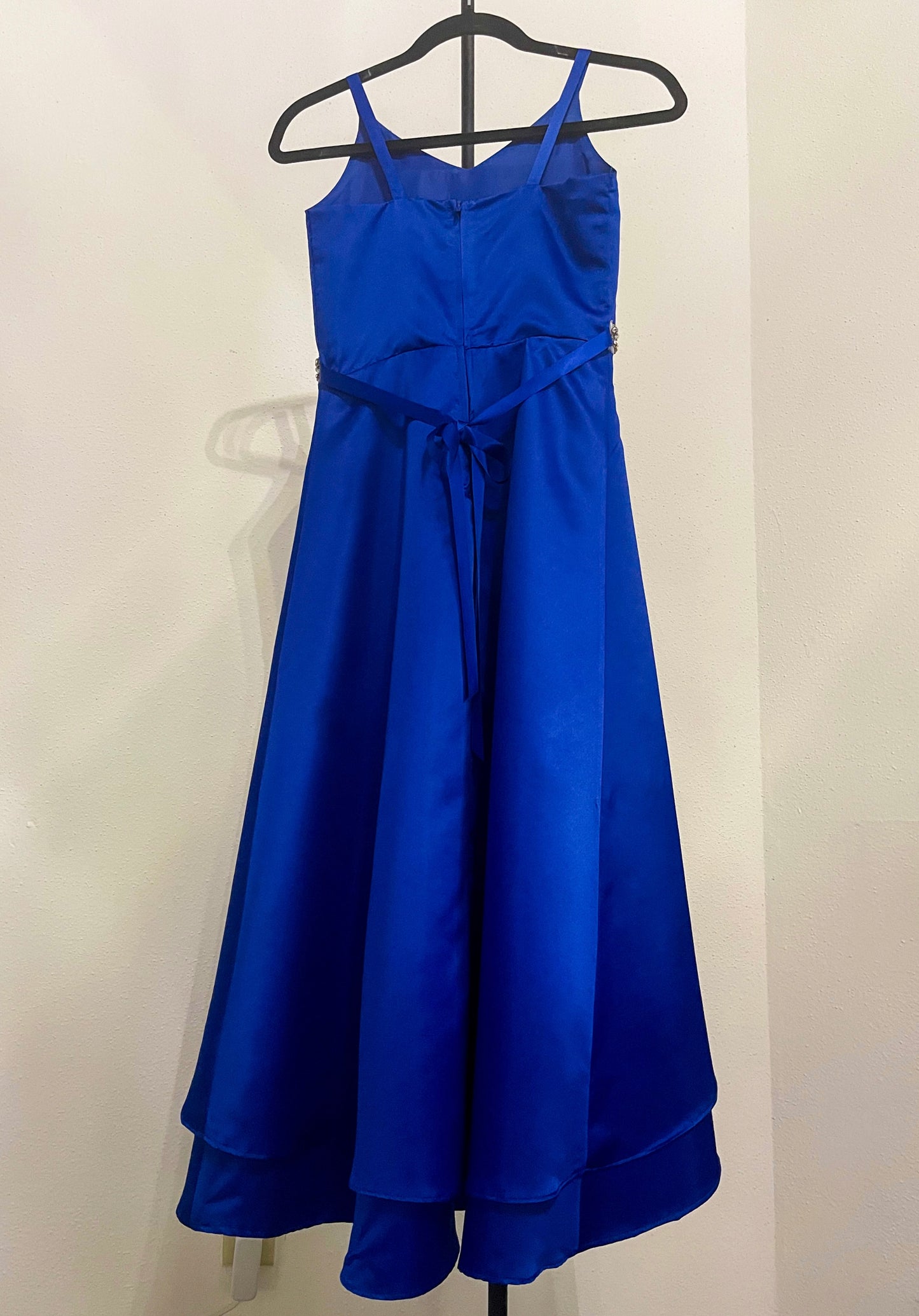 Rare Editions - Maxi- Satin Navy Blue Sleeveless Women’s Dress - Size (XS)