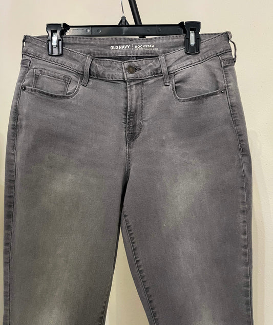 Old Navy Rockstar - Women’s  Mid-Rise Waisted-Skinny - Gray Jeans - Size (12)