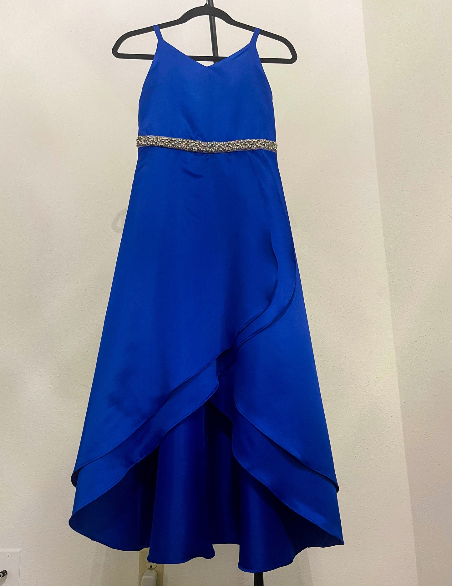 Rare Editions - Maxi- Satin Navy Blue Sleeveless Women’s Dress - Size (XS)
