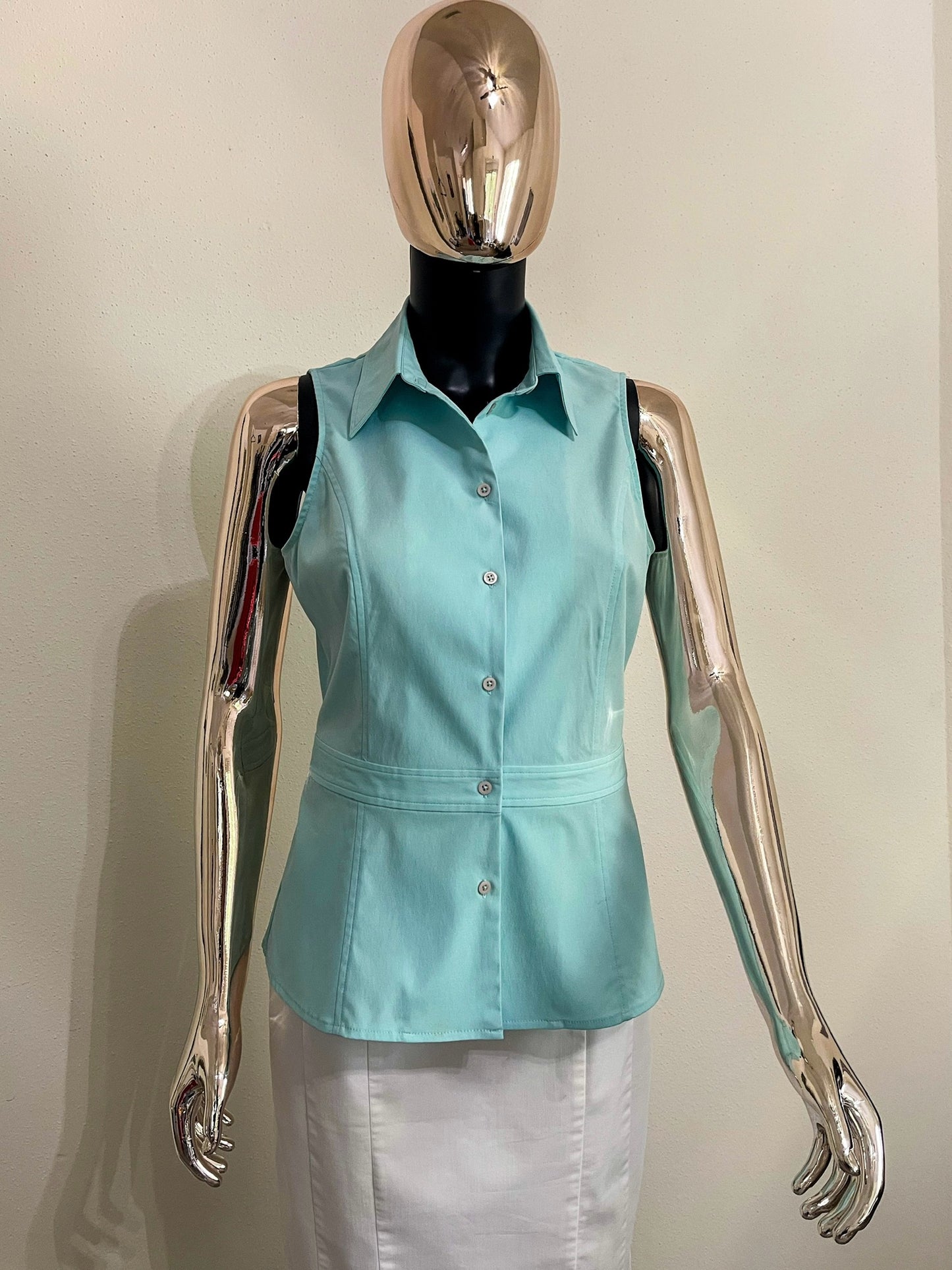 Express Stretch - Women’s Baby Blue  Sleeveless Blouse - Size (Small - S )