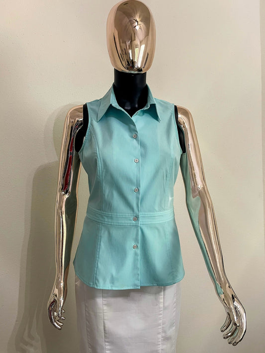 Express Stretch - Women’s Baby Blue  Sleeveless Blouse - Size (Small - S )