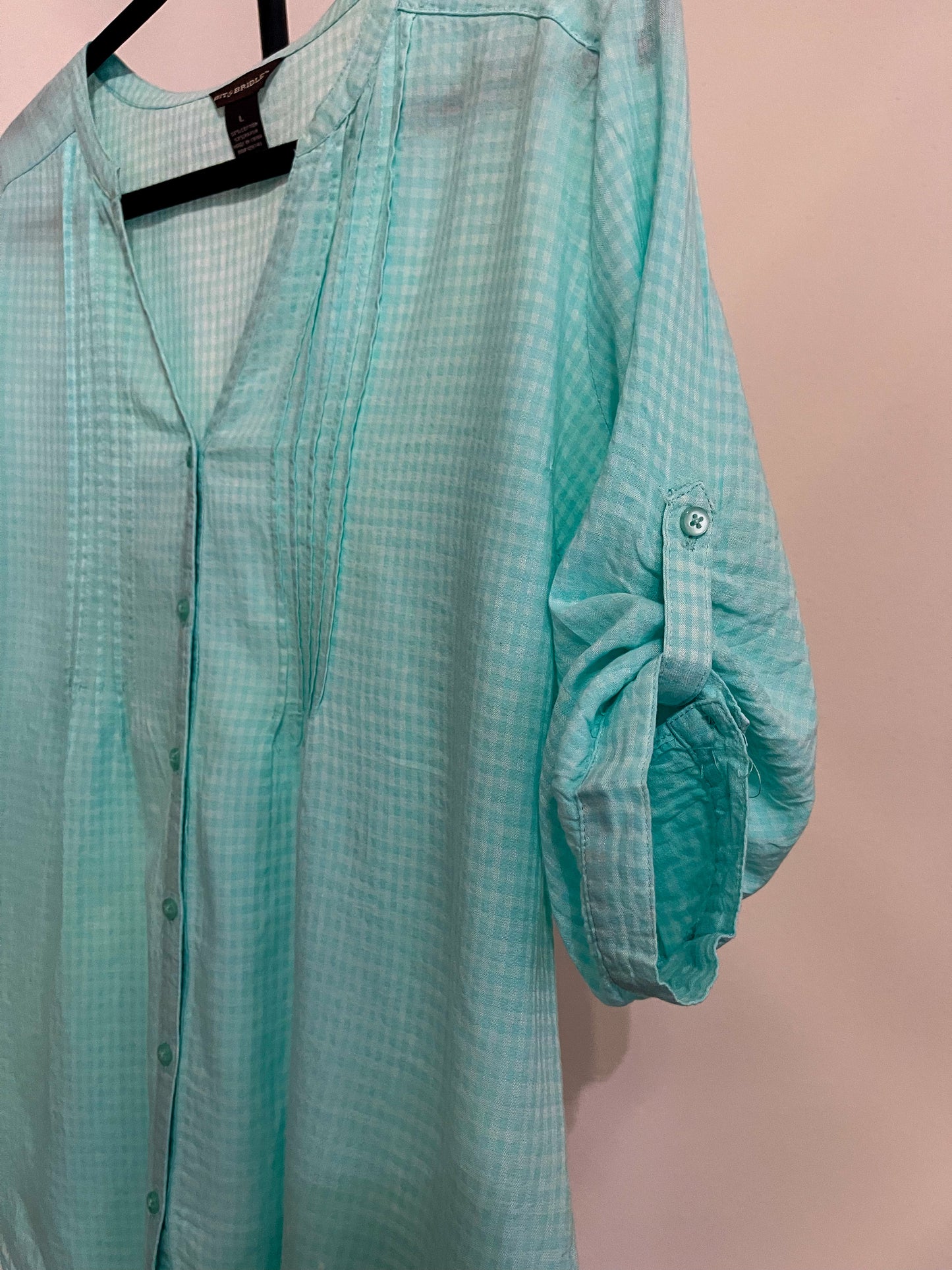 Bit & Bridle - Women’s Light Green Blouse - Size (Large)